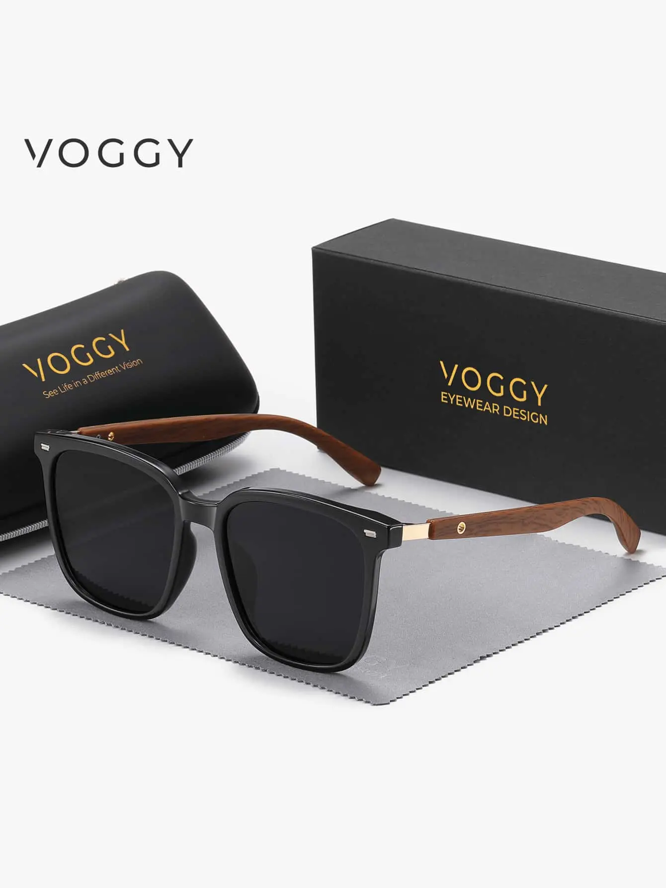 VOGGY Fashion Minimalist Retro Lightweight Oversized Metal TR Polarized Decorative Glasses, For Men & Women, Suitable For Sports, Driving, Outdoor, Cycling, Fishing, Holiday, Travel, Party, Decoration, Gift