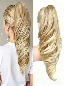 Claw Clip Ponytail Extension Clip On Pony Tails Hair Extensions for Women, 18" Long Wavy Clip In Ponytail Hair Extensions Reusable Hairpiece for Voluminous Ponytail, Ideal for Beginners, Wavy Synthetic Hairpiece