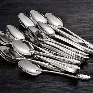 Stainless steel spoon, dessert spoon, cutlery set, iron spoon, home stall spoon, suitable as a gift, for household and commercial use, digging watermelon and fruit, high-end restaurant