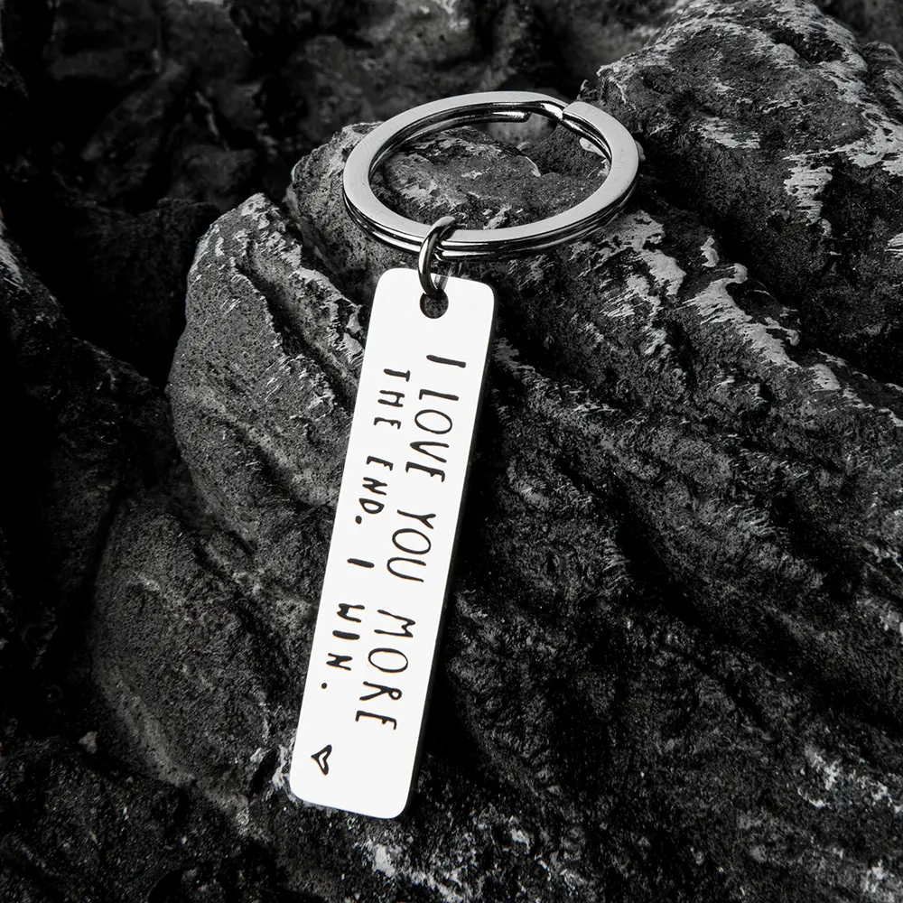 2pcs Engraved Stainless Steel Keychains, Rust-Resistant, Durable Key Ring for Couples, Family, Friends, Boyfriends, Husbands - Ideal Valentine's Day Gift, Gratitude Gifts, Information Charm summerwins