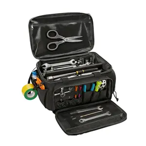 14 Inch Heavy Duty Canvas Tool Bag with Reinforced Bottom, Multi-Purpose Tool Organizer Tote Bag for Men, Perfect for Electricians, Mechanics, Carpenters, Durable Storage for Hand Tools and Accessories