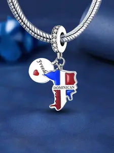 Colorblock Dominican Republic Charm, Fashionable Charms for Women & Girls, Trendy All-match & Exquisite Jewelry for Birthday Gift