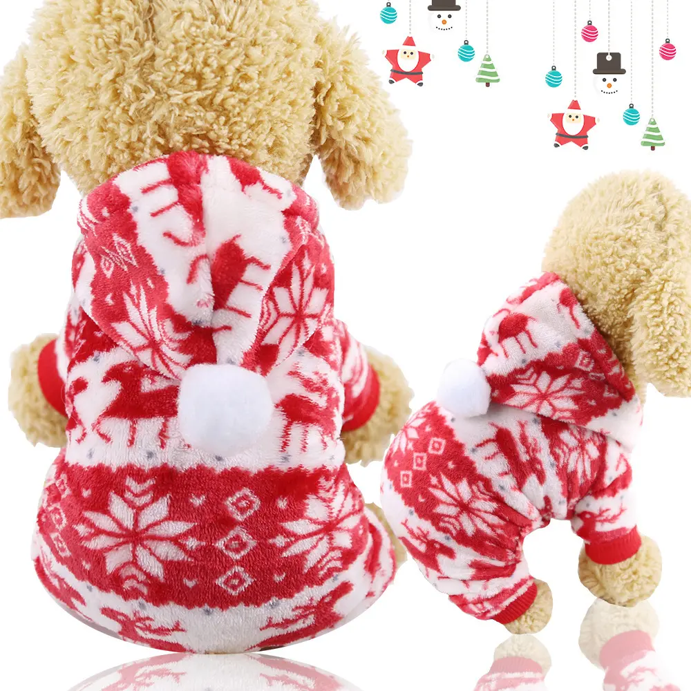 Warm Winter Pet Sweater for Small Dogs and Cats, Snowflake Reindeer Design, Comfortable Holiday Pullover, Ideal for Cold Weather
