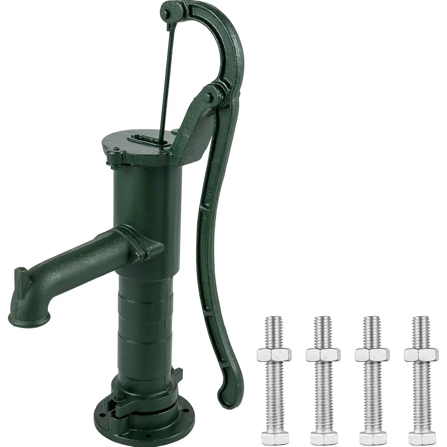 VEVOR Antique Hand Pitcher Pump - 14.6 x 5.9 x 26 inches, Green Cast Iron w/Handle for Home Yard Ponds Garden