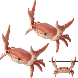 2 Pack Desk Crab Pen Holder, Creative Weightlifting Crab Pencil Stand Holder, Desk Organizers and Accessories, Cute Office Decor for Small Items at Home, School, Studio ﻿