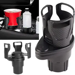 Comfortable Driving, Dual-Purpose Car Cup Holder, Universal Beverage Rack with 360° Rotatable Base, Securely Holds Wide Mouth Bottles and Mugs