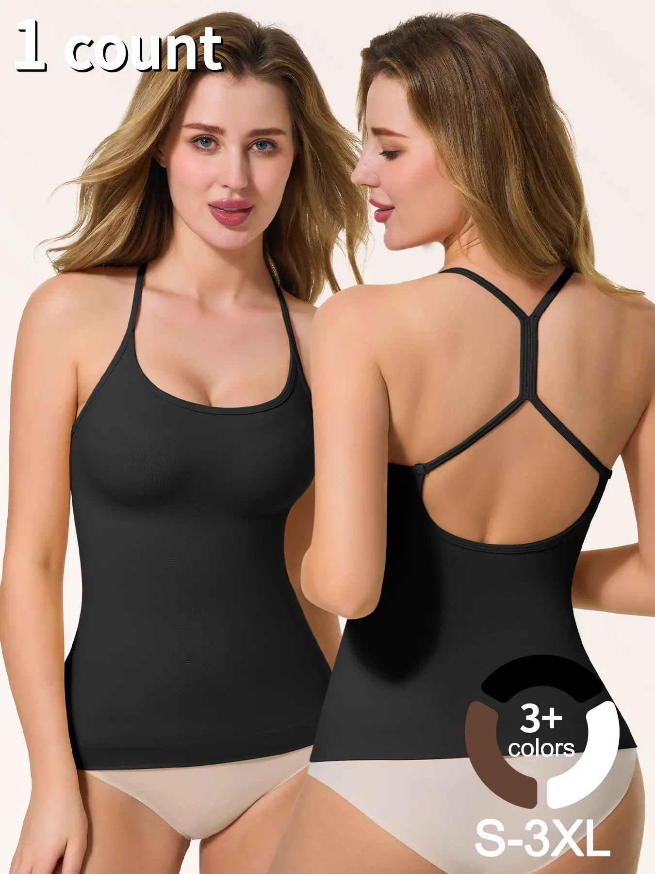 Women's Halter Neck Racerback Fashion Shapewear Tank Top Tummy Control Strappy Hollow Out Seamless Compression Slimming Tops Casual Solid Color for All Seasons High Compression Shaper