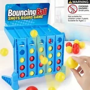 1 Box Four-In-A-Row Ball Toy, Desktop Puzzle Launch Toy, Board Family Games, Dual Player Battle, Camping Picnic Essential, Parent-Child Interaction Gift, Family Fun Game