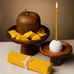 Pure Beeswax Thin Taper Candles (6.3"x0.2") Orthodox / Church Prayer Slim Candles  Pack of 25