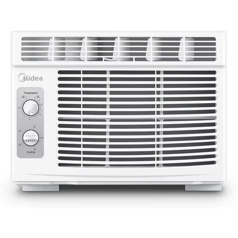 Midea 5000 BTU Window Air Conditioner, Mechanical Compact Window AC Unit, Quiet Energy Saving Cooling, Reusable Washable Filter, Easy Install Window Mount AC, White, Cool Up to 150 Sq Ft, LA Local Fast Shipping  Like New