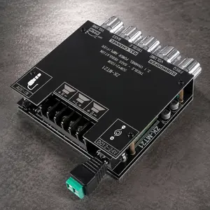 2.1 Channel Bluetooth Audio Amplifier Board, 50W+50W+100W Digital Power Amp Module, Subwoofer Amplifier with Treble and Bass Control for DIY Speakers Home Theater, Wireless Stereo Audio Receiver Board Kit, External Amplifier