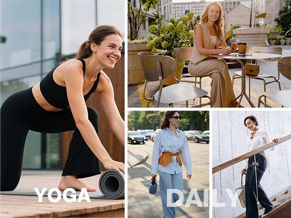 [Clearance] G Gradual Yoga Pants Women Wide Leg Dress Pants with Pockets High Waisted Stretch Petite/Regular/Tall Casual Sweatpants summerwins,travel essentials,camping essentials
