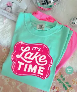 Comfort Colors It's Lake Time Shirt, Summer Boating Vacation Shirt,Lake Shirt,Camping Summer Shirt,Boho Lake Life Graphic Shirt Tee