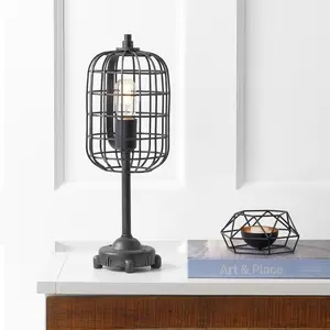 JONATHAN Y Odette Industrial Metal Table Lamp , for bedroom, living room, foyer, hallways, dining room, dorms