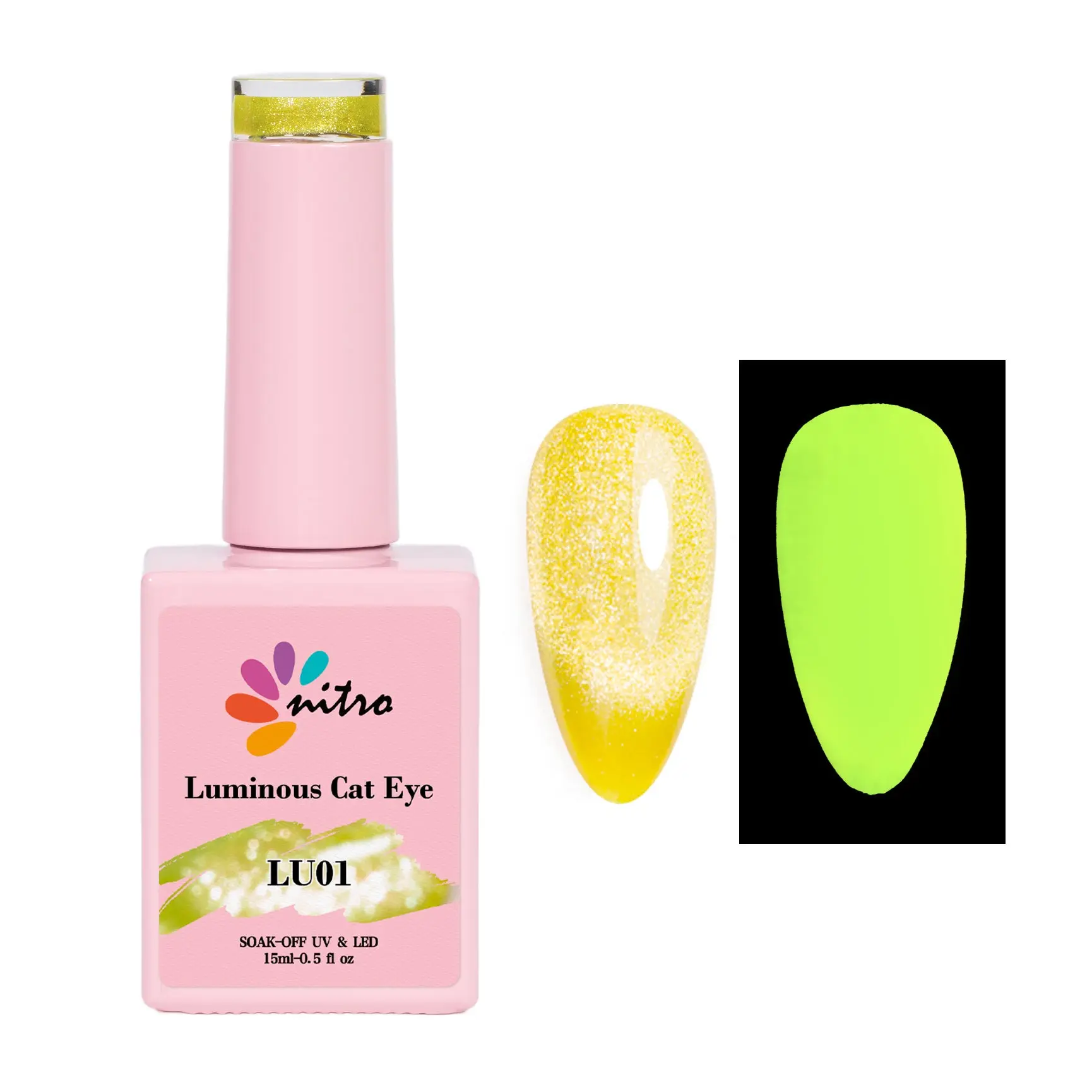 Nitro Luminous Cat Eye Gel – Magnetic Glow in the Dark Gel Polish