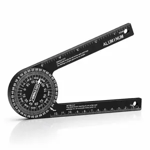 7-Inch Aluminum Miter Saw Protractor - Precision Laser-Engraved Angle Finder with Dual Rulers, Rust-Proof CNC Machined Tool for Carpentry, Crown Molding, Baseboard Installation & Woodworking