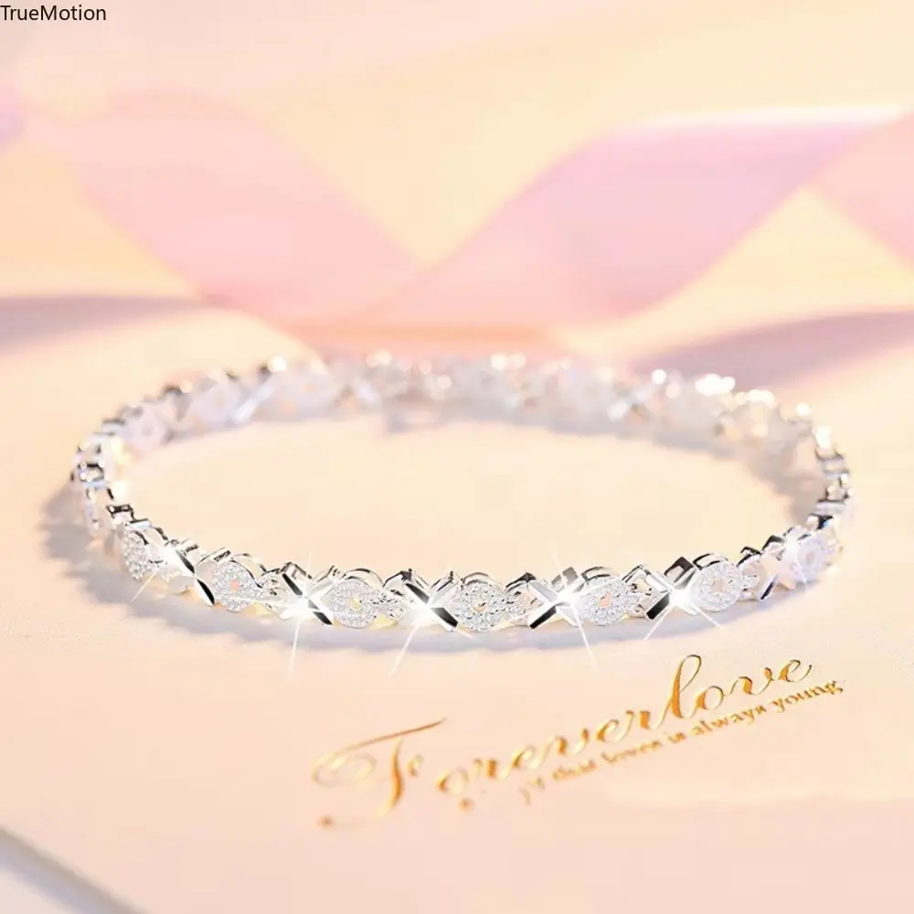 Women's 925 Sterling Silver Adjustable Bracelet - Fade-Resistant Chain, Hypoallergenic Bridal Accessory for Wedding, Party, Bridal Bracelet, Beautiful Bracelets, Exquisite Bracelet