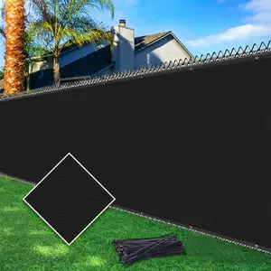 6ftx50ft Fence Privacy Screen 170 GSM Windscreen & Dustproof Privacy Screen Covering Mesh Fencing for, Balcony, Pool Deck, Black