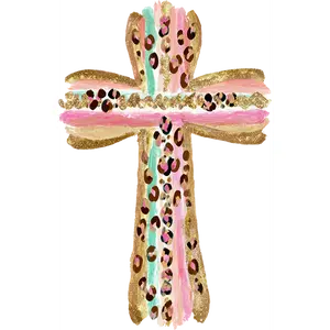 DTF Transfer – Cross Gold Multi Sizes (RE-CR002)