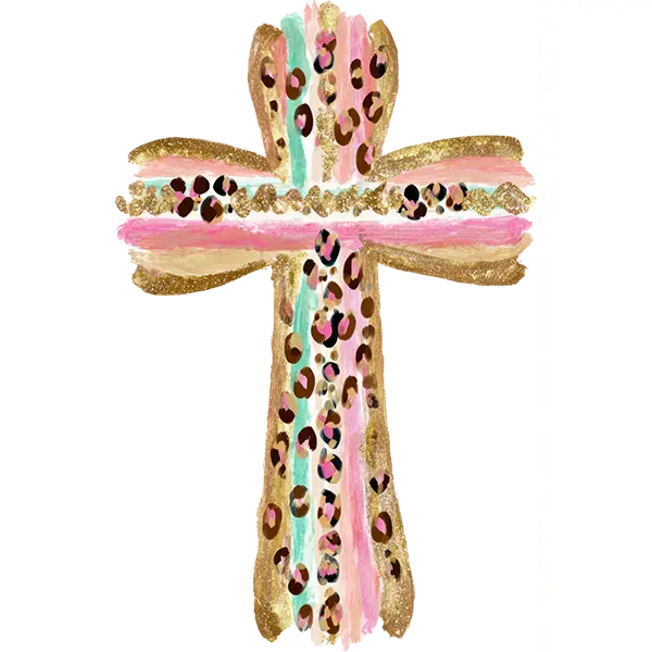 DTF Transfer – Cross Gold Multi Sizes (RE-CR002)
