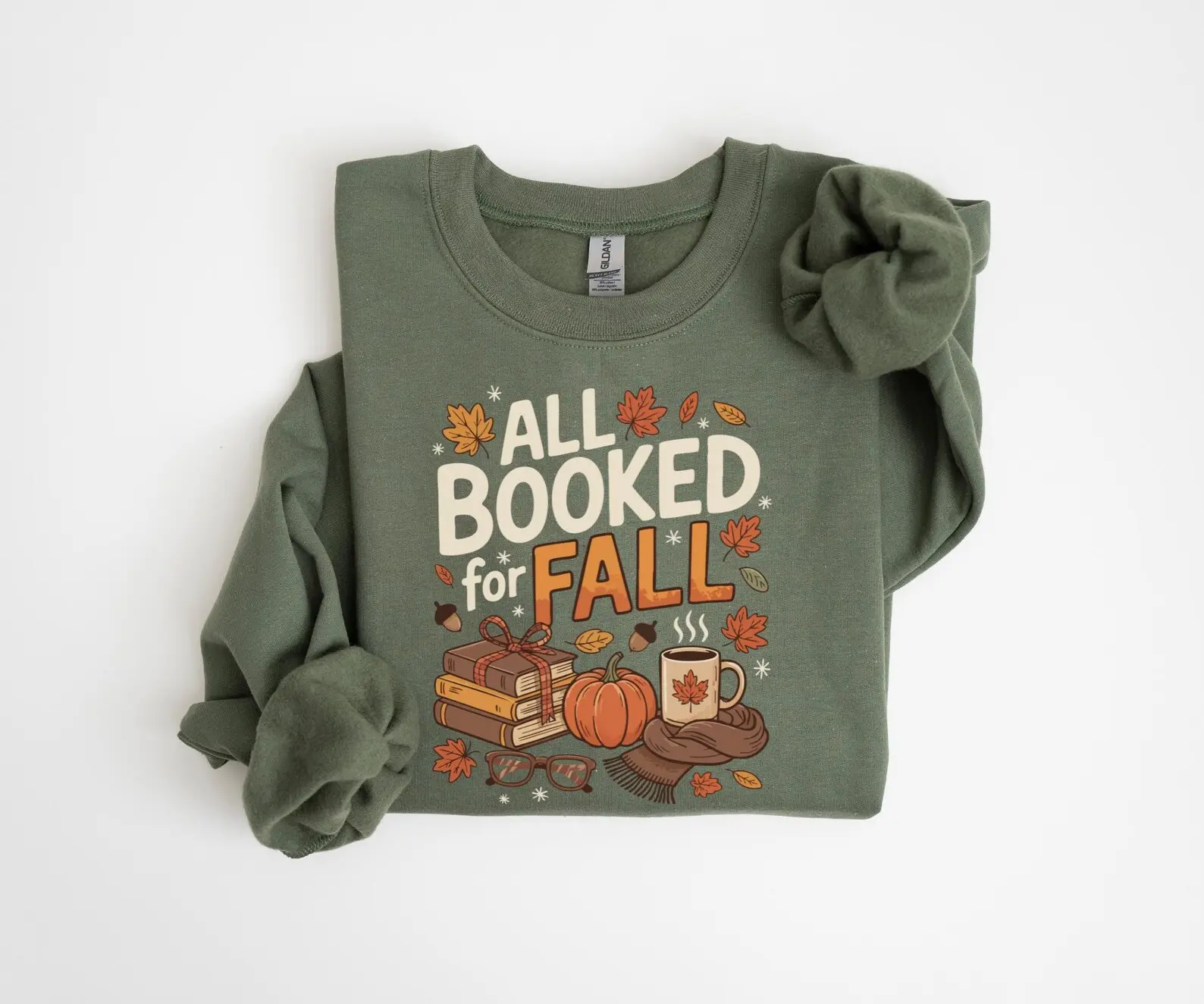 All Booked for Fall Sweatshirt, Cute Book Lover Autumn Tee, Cozy Reading T-Shirt for Women, Bookish Fall Graphic Tee, Literary Girl Tshirt