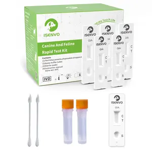 ISENVO 5pcs Canine & Feline GIARDIA Rapid Home Health Test Kit for Dogs & Cats 5 Pack Healthcare Feces Pet Health Quick Accurate Diagnosis Comprehensive Breed Health Test
