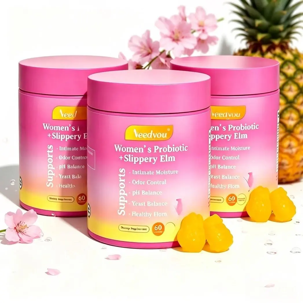 Her Juicy Feminine Probiotics Gummies – Scent Support All-in-One Supplement Infused Slippery Elm, Prebiotics & Active Lactobacillus Strains Stabilizing pH & Easing Chronic Vaginal Dryness, Hawaiian Pineapple Gummies 60 Counts