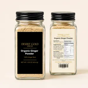 Desert Gold Spices' Organic Ginger Powder, 1.53 oz (43.4g) | 100% Organic Ginger Root Culinary Spice