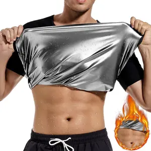 1-2 Pack Menswear Sauna Suits Fitness Vest Shirt Sweat Compression Body Shaper Shapewear Workout Tank Top Sports Gym Sportswear Wetsuit Gamis Bestie Stylish Athletic Elastic