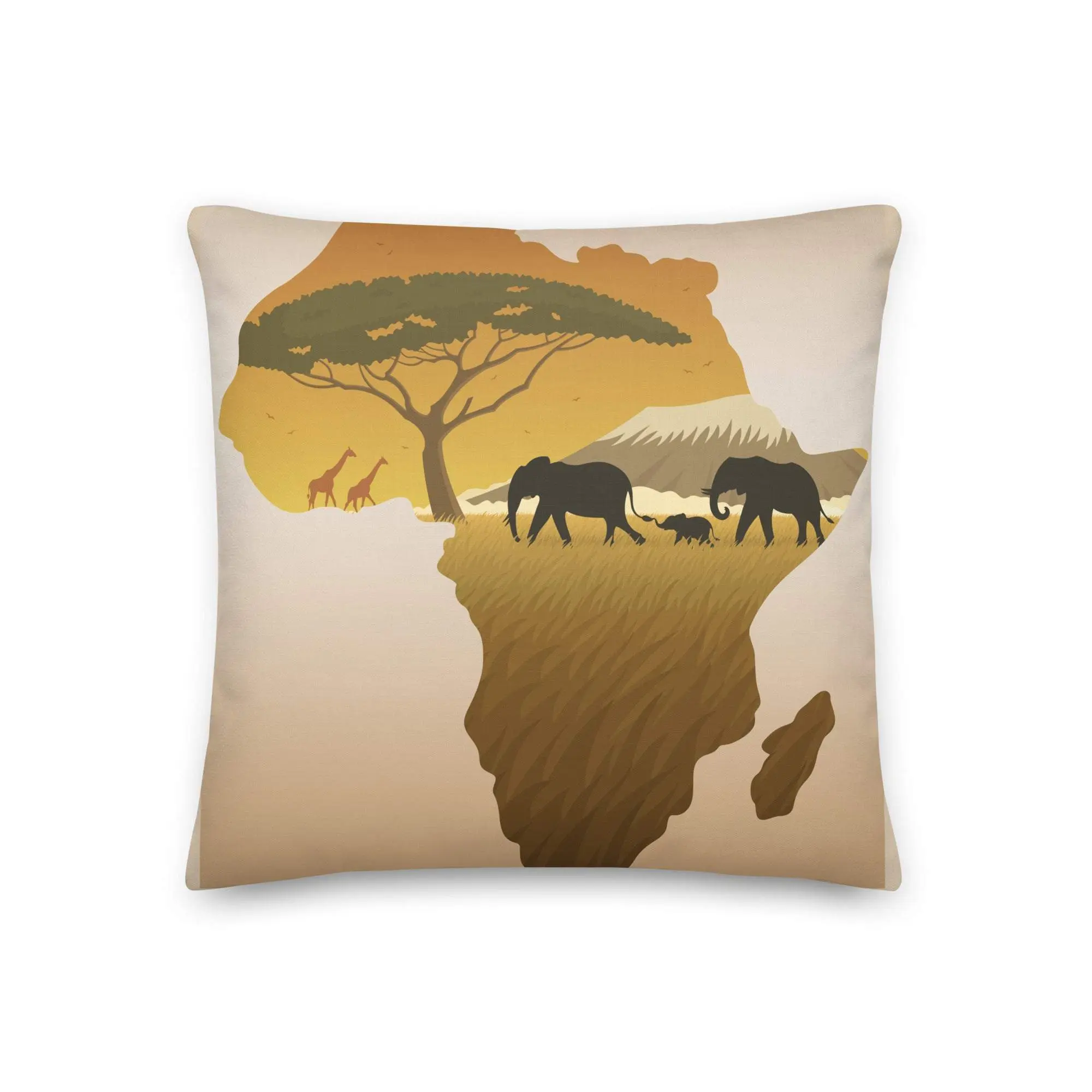 African Elephants Premium Pillow