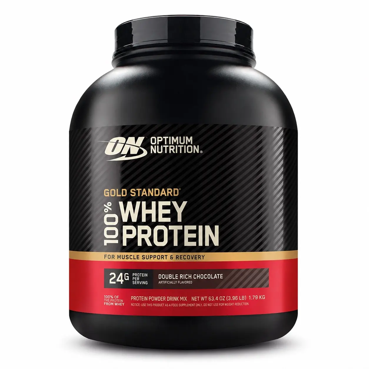 Optimum Nutrition Gold Standard 100% Whey Protein Powder Supplement, Double Rich Chocolate Flavor, 3.96 lb