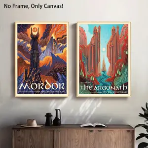 The Lord Of The Rings Themed Decorative Wall Art, 2 Counts/set Modern Art Design Canvas Hanging Painting without Frame, Unframed Art Print, Art Canvas Prints, Wall Decor for Home Living Room Bedroom, Art Wall Decoration