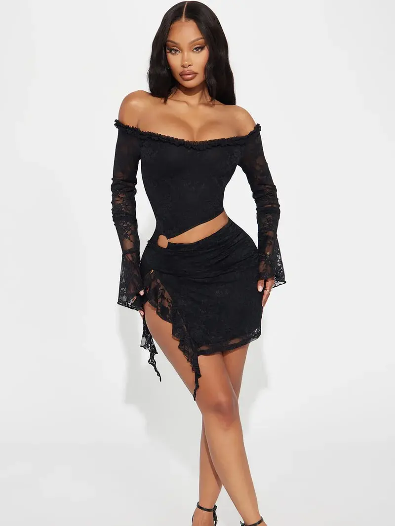 mini black dress with lace - TikTok Shop