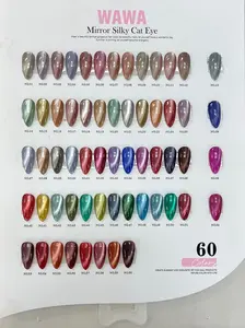 WAWA Mirror Cat Eye, Jelly Glass Cat Eye Gel Polish with Translucent Sheer Color Magnetic Nail Polish