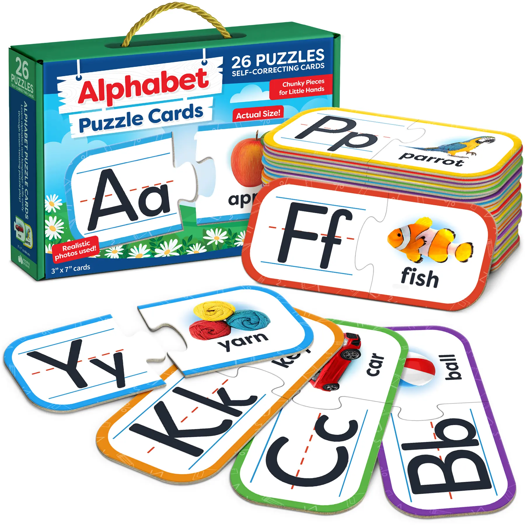 Momo & Nashi Alphabet Puzzle Kindergarten Game - [Back to school shopping] - 26 Sets Learning Numbers Puzzles