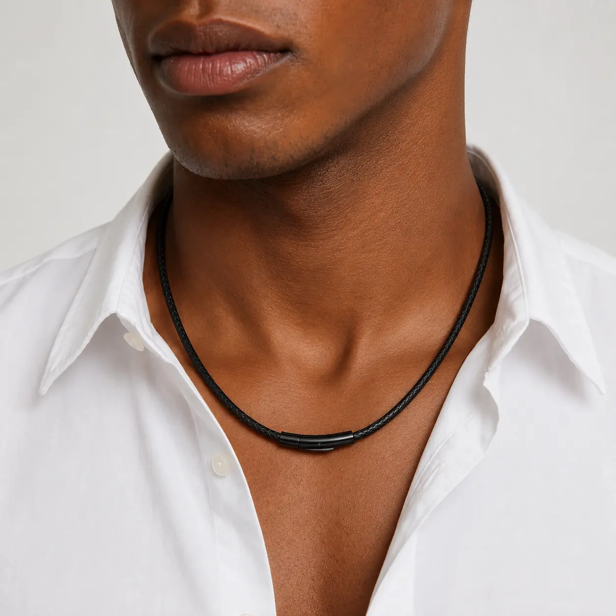 Waterproof Braided Leather Necklace Cord for Men & Women, Black Brown Rope Chain with Stainless Steel Clasp, DIY Pendant Necklace, 2mm/3mm Width, 22-30 In