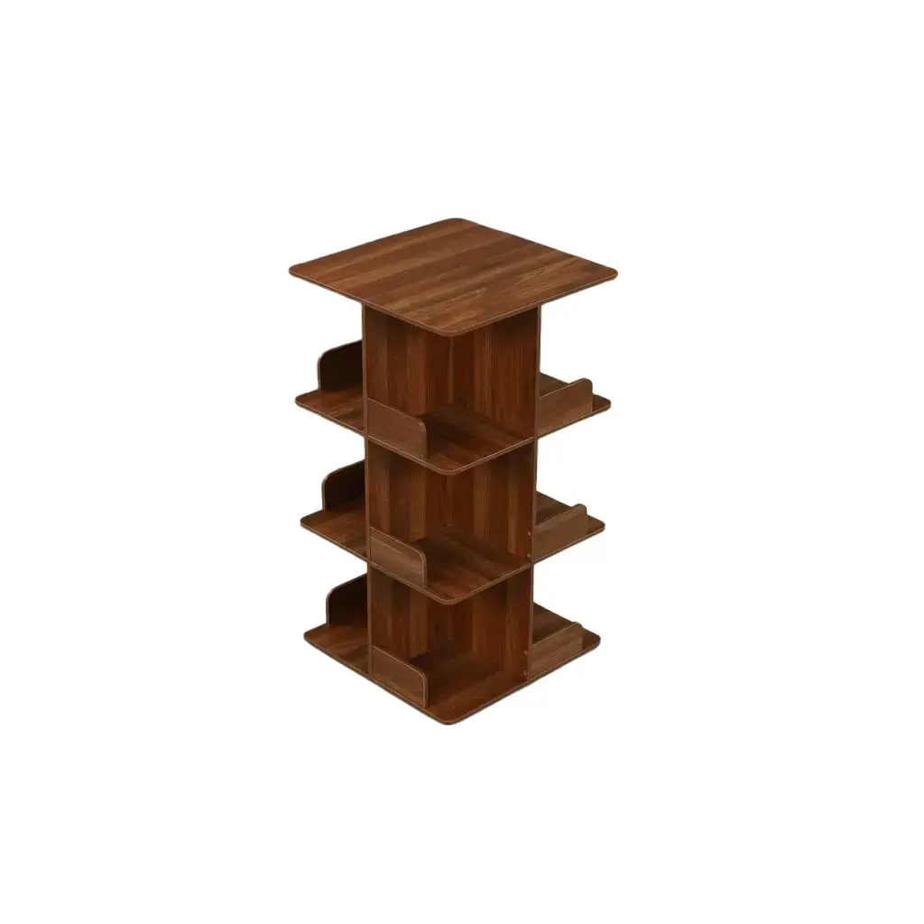 3 Tier Rotating Bookshelf Tower 360° Swivel Vertical Bookcase for Kids Room and Small Spaces