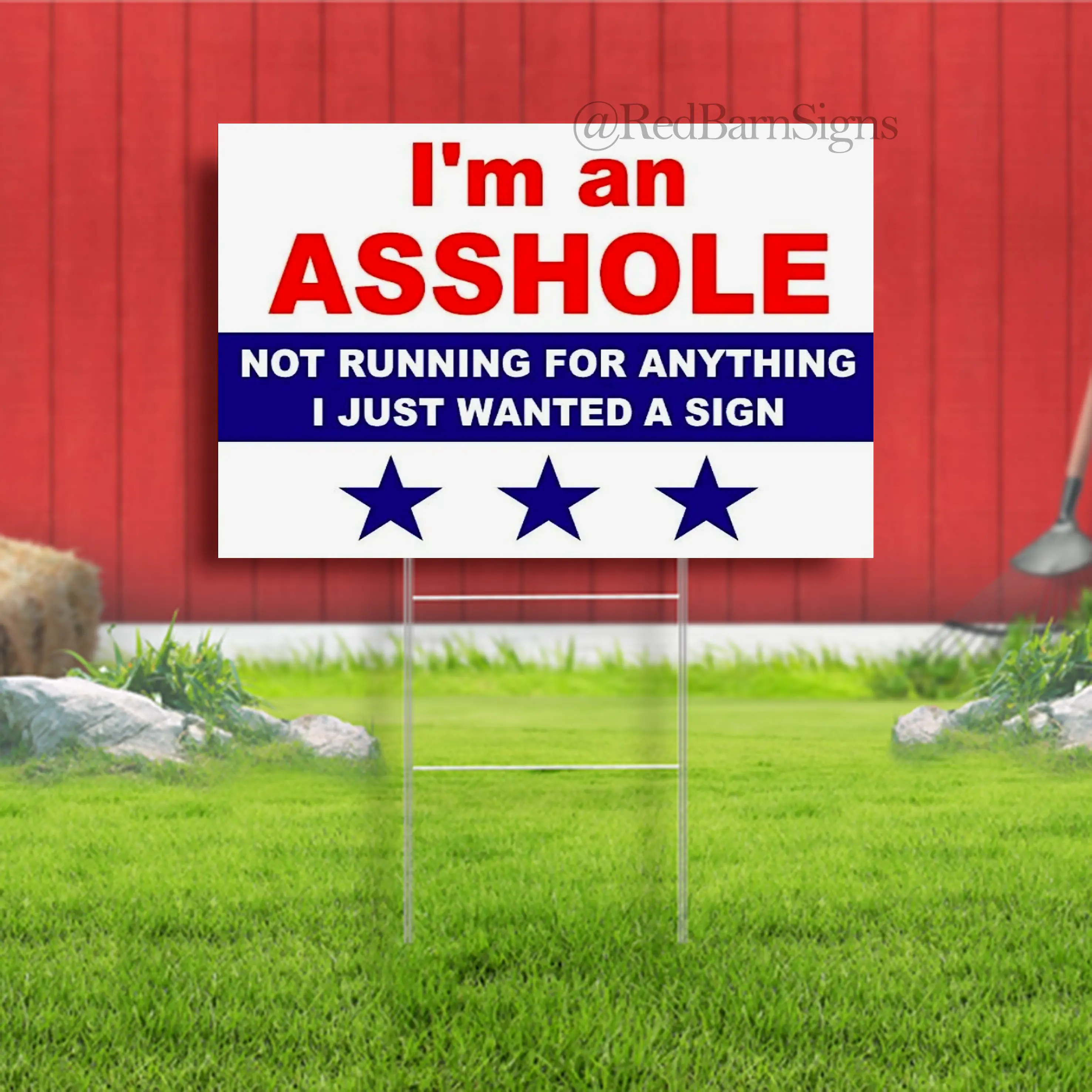 I'M AN A-HOLE NOT RUNNING FOR ANYTHING Yard Sign Road with Stand LAWN SIGN