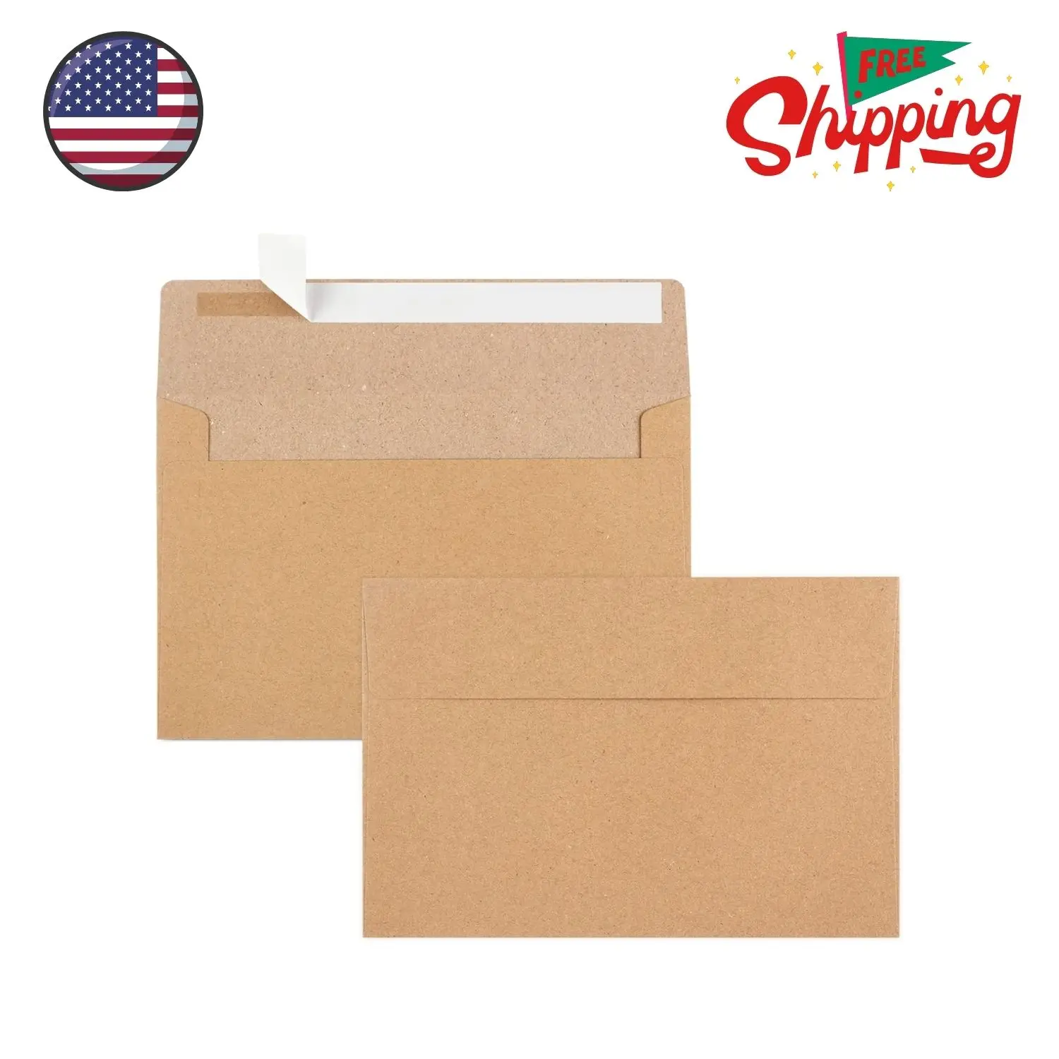 65 Packs A4 Invitation Envelopes, Brown Kraft Envelopes, 4x6