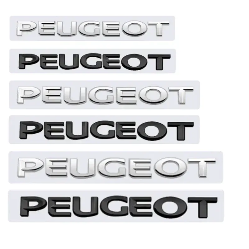 ABS Car Letter Emblem Rear Trunk Badge Sticker Decoration for Peugeot 107 108 206 207 208 301 306 307 308 407 408 2008 4008 5008