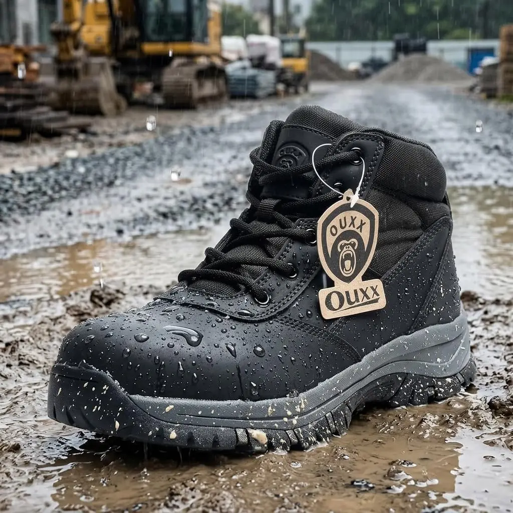 Men's 5" Waterproof Steel Toe Work Boots with Closed Side Zipper, ASTM F2413-18 Certified, Kevlar Puncture-Proof Midsole, Oil & Slip-Resistant Rubber Sole, Construction Safety Footwear