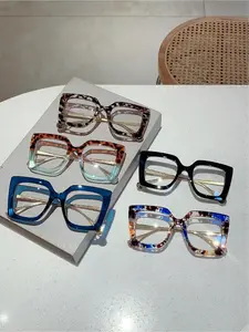 Fashionable Tortoiseshell Pattern Eyeglasses, High Quality Eyeglasses, Trendy Casual Eyeglasses for Women & Men, Fashion Eyeglasses for Work, Daily Clothing Decor, Perfect for Student Daily Use