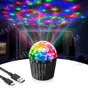 USB Powered Mini Disco Ball Light, 7 Colors Mini Disco Ball Light with Remote Control, Decorative Light for Room Party, Birthday Dance Use, Led Light