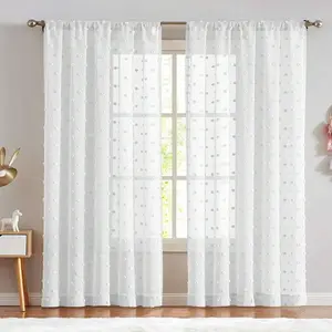 Polka Dot Pattern Curtain, Modern Simple Window Curtain, Home Decorative Curtain for Living Room Bedroom, Room Divider Curtain