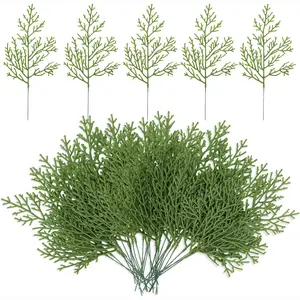 Artificial Pine Branch, 40pcs/set Faux Pine Needles Greenery Cedar Twigs Stems, DIY Wreath for Xmas Winter Home Office Decor