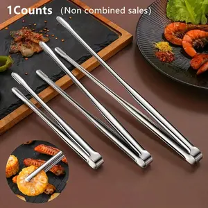 Stainless Steel BBQ Grill Tongs, Durable Food Clip, Non-Slip Kitchen Cooking Tong, Heat Resistant Barbecue Tool for Grilling, Barbecue Utensils, Barbecue Accessories