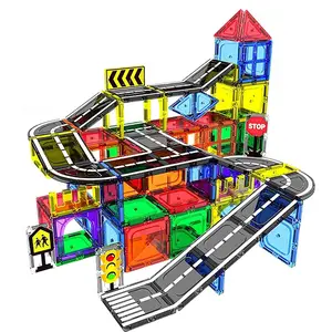 Magnetic Toy Track Set, Simulate Highway, Magnetic Road Signs, Unisex, Ages 3+, Perfect Gift for Kids, Random Colors/styling