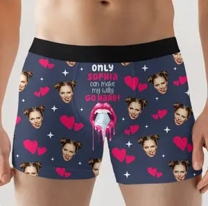Only You Can Make My Willy Go Hard! -Custom Photo Men boxer Briefs- Funny Couple boxer- Funny Gift For Husband, Boyfriend - Personalized Men's boxer Briefs ethika boxers ethika boxers Fabric Menswear