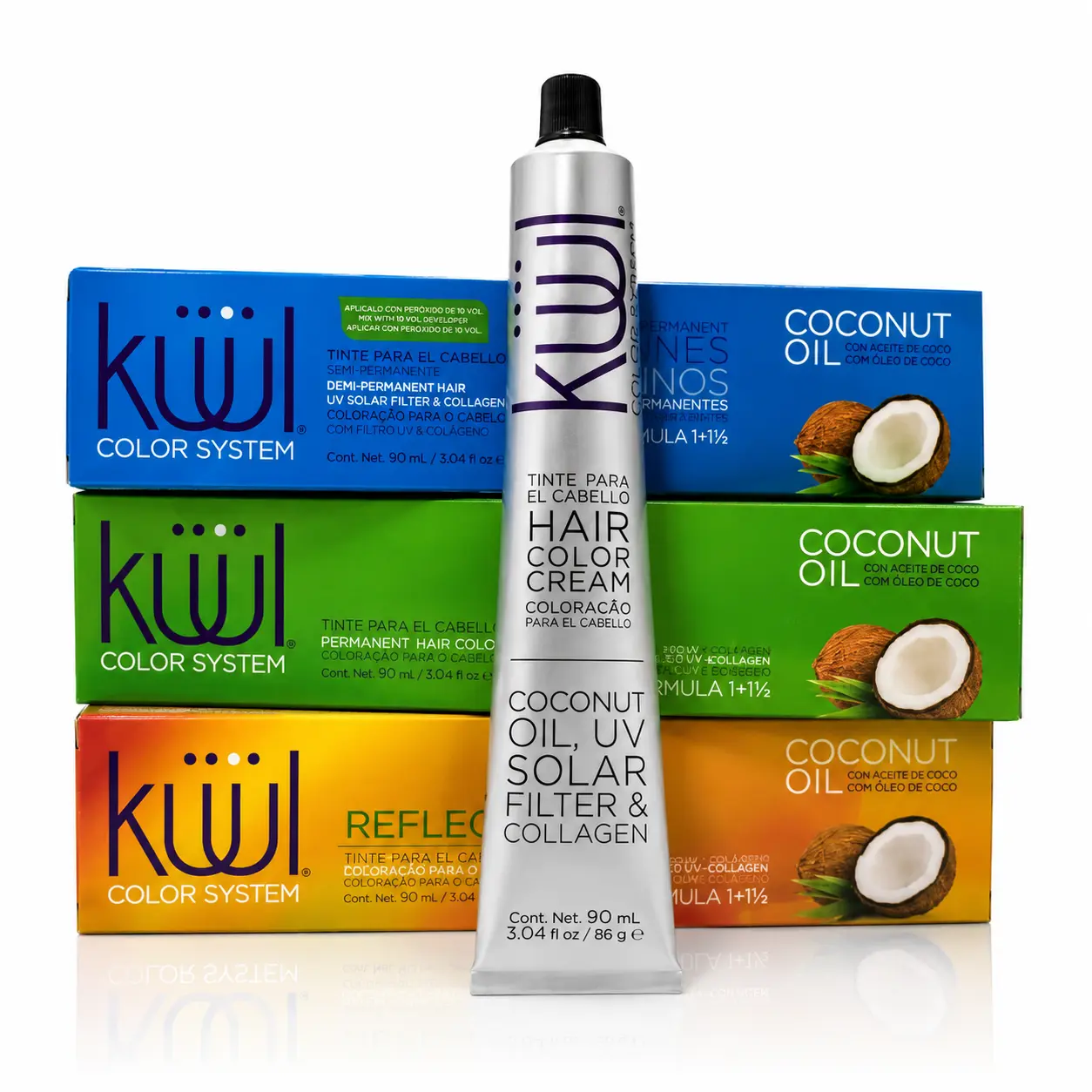 KUUL Color System - Tinte para el cabello - Hair color cream - Hair dye 3.040z (90ml) with Coconut Oil Formula for Vibrant Long-Lasting Color