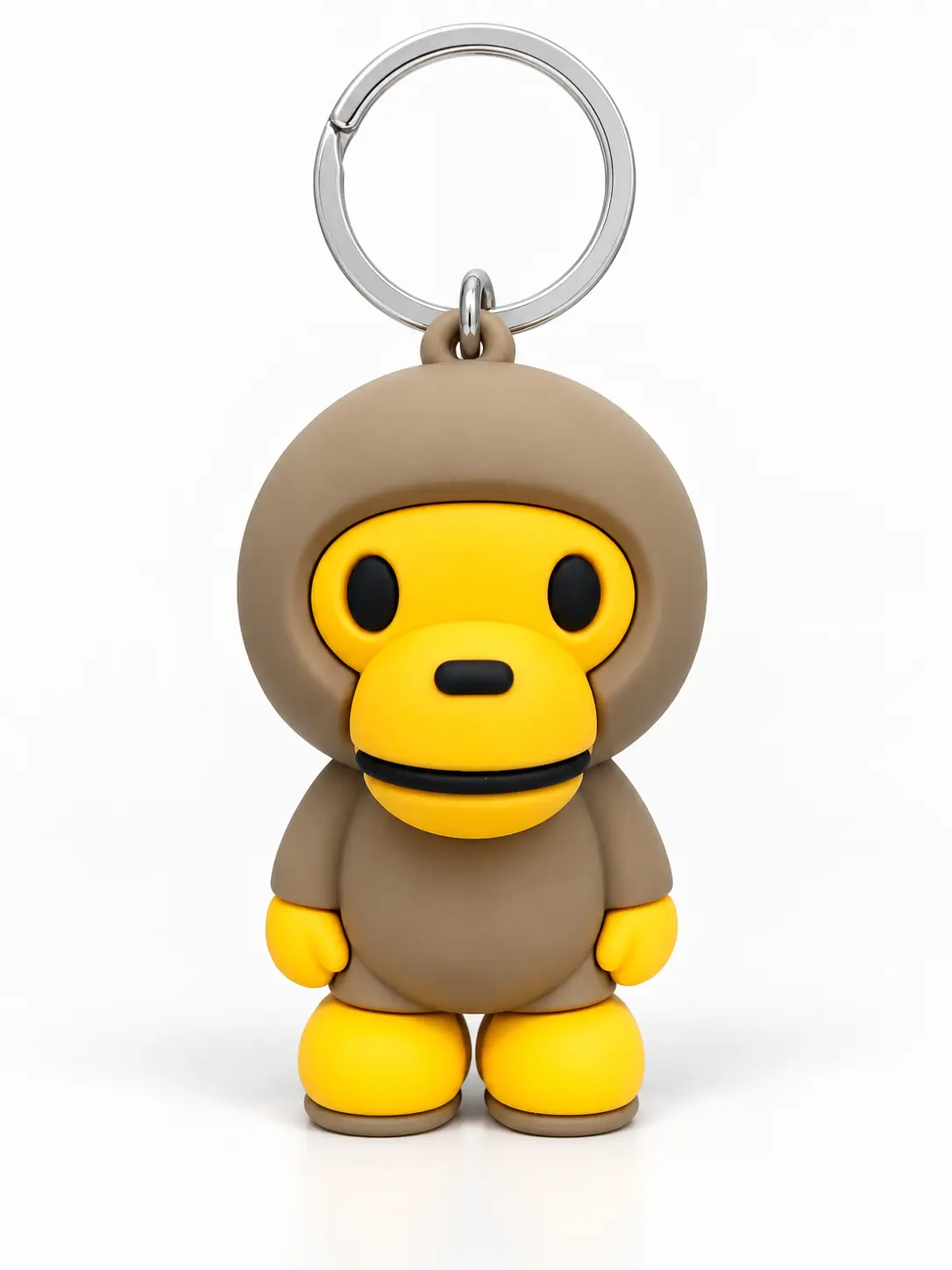 3D Monkey Keychain - Soft PVC Ape Fashion Accessory, Cute Key Ring for Keys, Backpacks